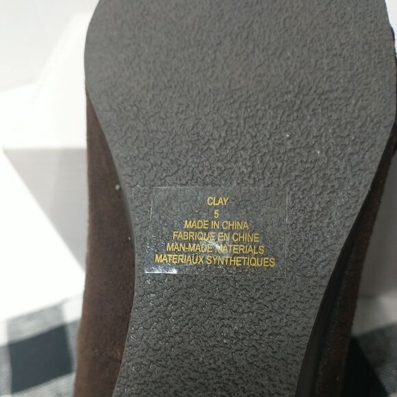 ALDO Women's  Clay Wedge Brown Suede Leather Shoes Size 5 - Picture 10 of 10